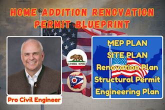 do city permit drawing for home addition, extension renovation permit blueprint