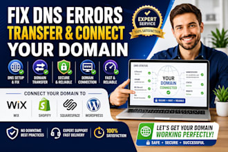 fix error transfer connect dns domain point to wix shopify squarespace wordpress