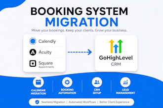 migrate calendly, acuity, square appointments bookings to gohighlevel CRM ghl