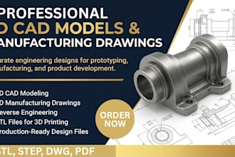 do cad drafting, mechanical part design, fabrication drawing for manufacturing