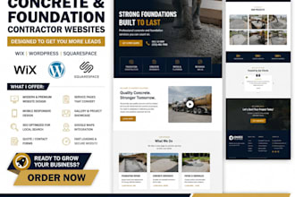 design wix wordpress squarespace website for foundation and concrete contractors