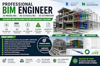 do 3d, 4d, 5d bim modelling, naviswork, clsah detection, revit bim