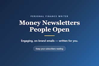 write your personal finance or money newsletter