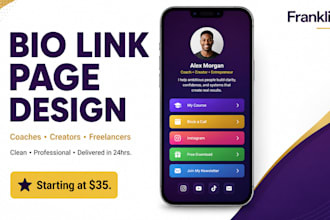 design a professional carrd bio link page or portfolio website