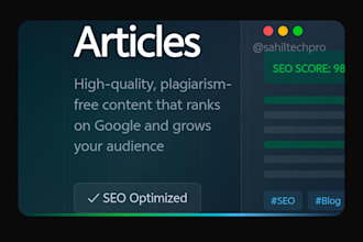 write SEO blog posts and articles for your website