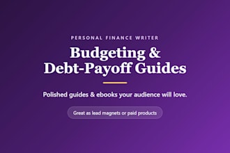 write a budgeting or debt payoff guide or ebook