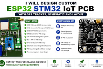 design esp32 stm32 iot pcb with gps tracker schematic and layout