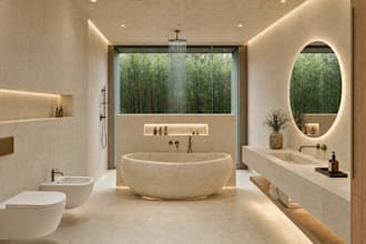 design luxury bathroom spa with sacred geometry