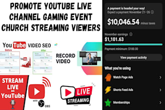 do youtube live stream promotion for live streaming to gain live viewers