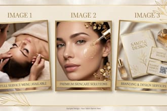 design a luxury interactive service menu and price list for your salon