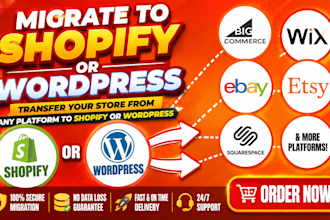 migrate to wordpress transfer bigcommerce wix ebay etsy squarespace to shopify