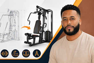 do fitness equipment design, gym equipment design, sports equipment cad expert