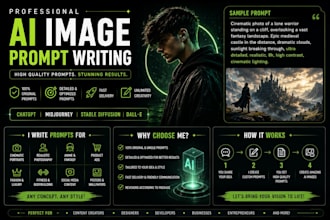 write professional ai image prompts for chatgpt