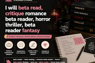 beta read your horror story, critique romance beta reader, beta reader fantasy