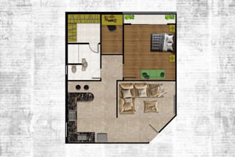 create professional 2d floor plans 3d models and realistic photoshop renders