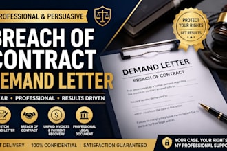 draft a demand letter for breach of contract and unpaid invoices