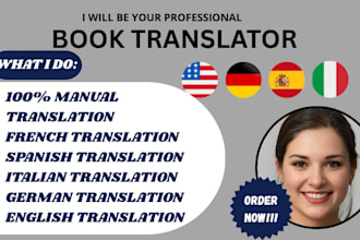 manually translate your book into spanish, french, italian