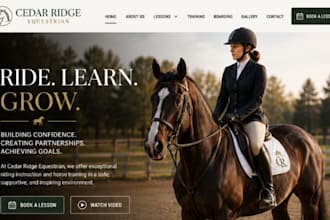 design wix equestrian website riding school horse training website
