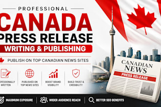write and publish canada press release on top canadian news sites