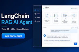 build a langchain rag ai agent with vector database and apis