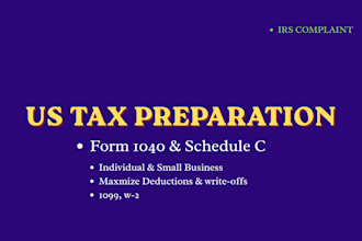 do US resident tax preparation form 1040 and schedule c