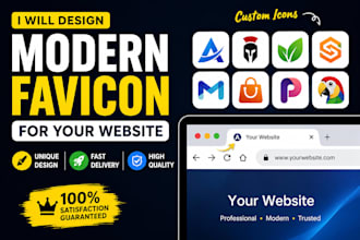 design a modern custom favicon for your website and brand