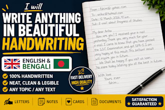 write anything in beautiful handwriting