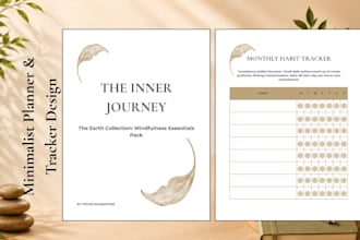 design an aesthetic planner, journal, or custom habit tracker