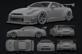 create 3d car modeling, 3d vehicle model for 3d printing