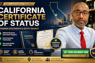 get california certificate of status and business documents for your company