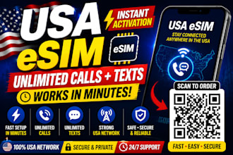 activate a working USA esim for unlimited calls and texts fast