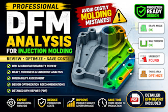 review and perform your cad design for injection molding and dfm analysis