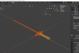 do custom sword basket hilt design, blade weapon model 3d assets cosplay items