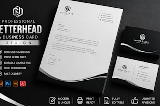 design professional letterhead, business card and letterhead design