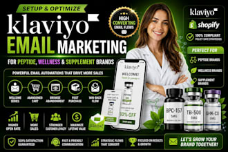 setup klaviyo email marketing for peptide brands wellness brand supplement brand