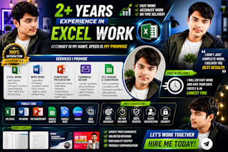 do any work of excel i have 2 year experience with fast work