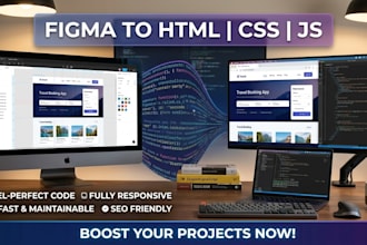 convert figma to HTML CSS javascript responsive website