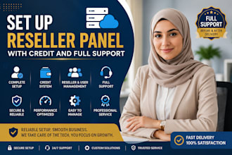 set up reseller panel with credit and full support