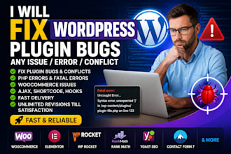 fix wordpress plugin bugs, PHP errors, and conflicts
