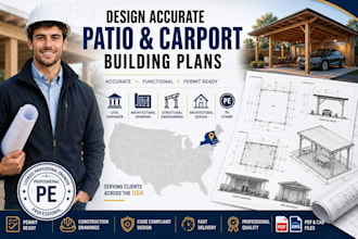 design accurate patio and carport building plans