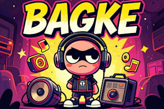 draw eye catching cartoon album cover art, music cover art