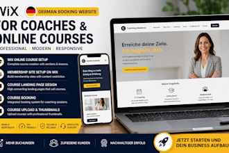 design german wix website for life coaching, wix booking website online course