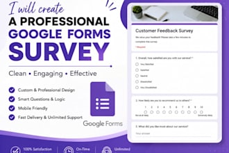 create professional google form or questionnaire