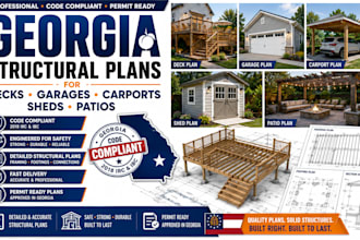 provide georgia structural plans for decks, garages, carports, sheds, and patios