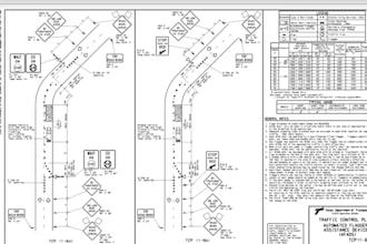 draw a professional traffic control plan tcp for any road condition,lane closure