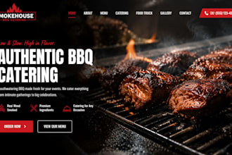 design wix BBQ catering website barbecue site food truck food catering website