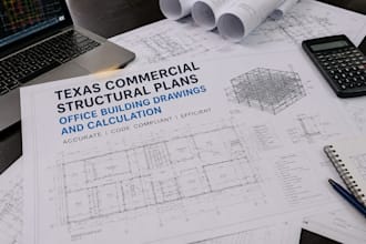 draw texas commercial structural plans office building drawings and calculation