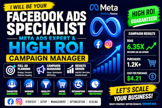 be your meta ads expert or specialist and high ROI campaign manager