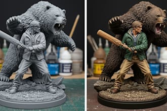3d print and paint action figure model, 3d printing custom miniature tabletop