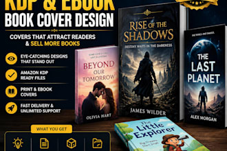 amazon KDP, ebook covers, kindle covers, and layout and formatting design